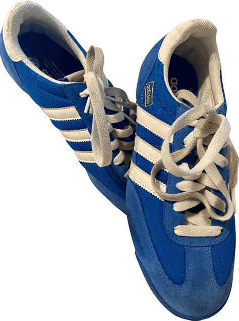 blue suede Adidas sneakers